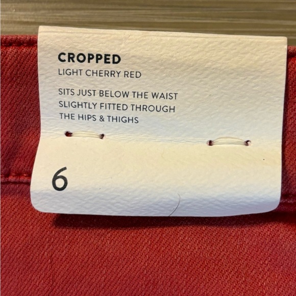 NWT Cherry red authentic fit J.Jill cropped jeans with cuff - Picture 1 of 6